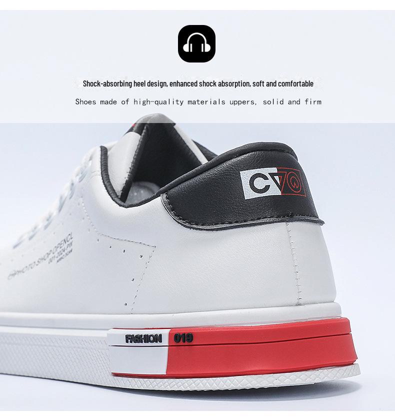 Модные мужские белые весенние кроссовки — универсальные, водонепроницаемые, с мягкой подошвой, в корейском повседневном стиле и стиле скейтбординга.