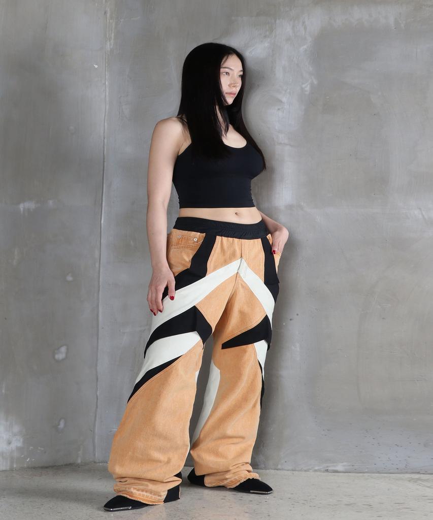 Sumilo Semi-Wide Origami Upcycled Denim Pants Unisex