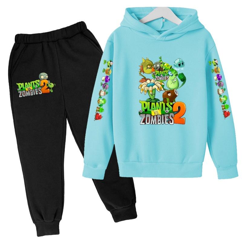 Kids Fall/Winter Hoodie Boy Girl Toddler Pullover 3-12Yrs Fashion Cartoon Game Print Clothes Casual Top+Pants 2P Sports Coat Set