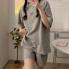 2PCS Women's Summer Leisure Suit Korean Style Waffle Suits Pajama Set Sportswear Short Sleeve Shorts Sets
