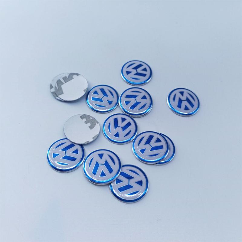 hijk1 5Pcs VW Car Key Stickers Aluminium Badge Auto Accessories For Volkswagen GTI Polo Golf Arteon Tiguan Touareg CC Amarok ID.3 ID.4