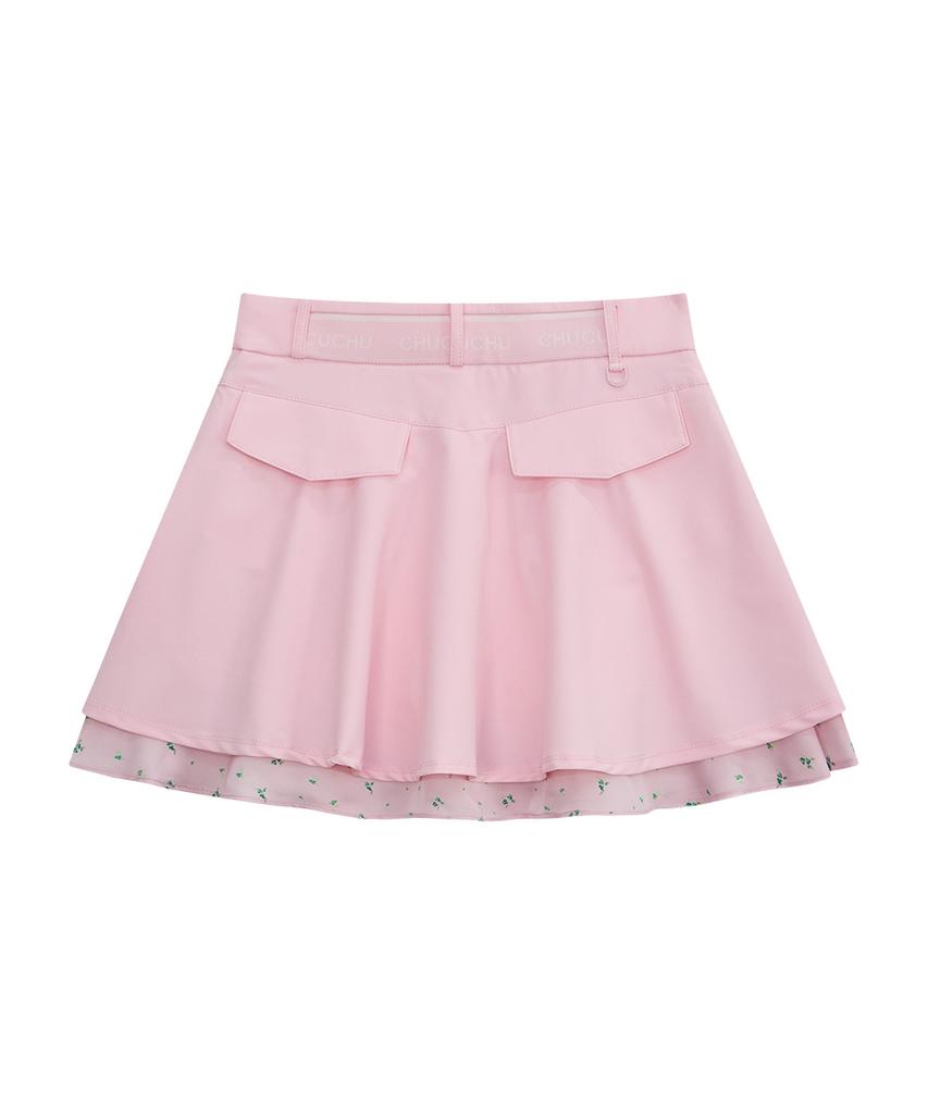 Chuku Chu Pastel Double Flare Skirt (Pink) Cbfss-Sk001W