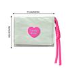 Women Lanyard Wallets Card Holder Tri-Fold Zipper Coin Purse Heart Clutch Bag Portable Girl Short Coin Pouch