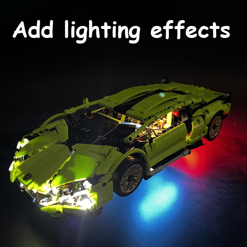 Mt Toys Новый высокотехнологичный гоночный автомобиль Lambor Sian FKP 37 Набор кубиков, совместимый с 42115 Технические строительные блоки, игрушки для детей, Рождество