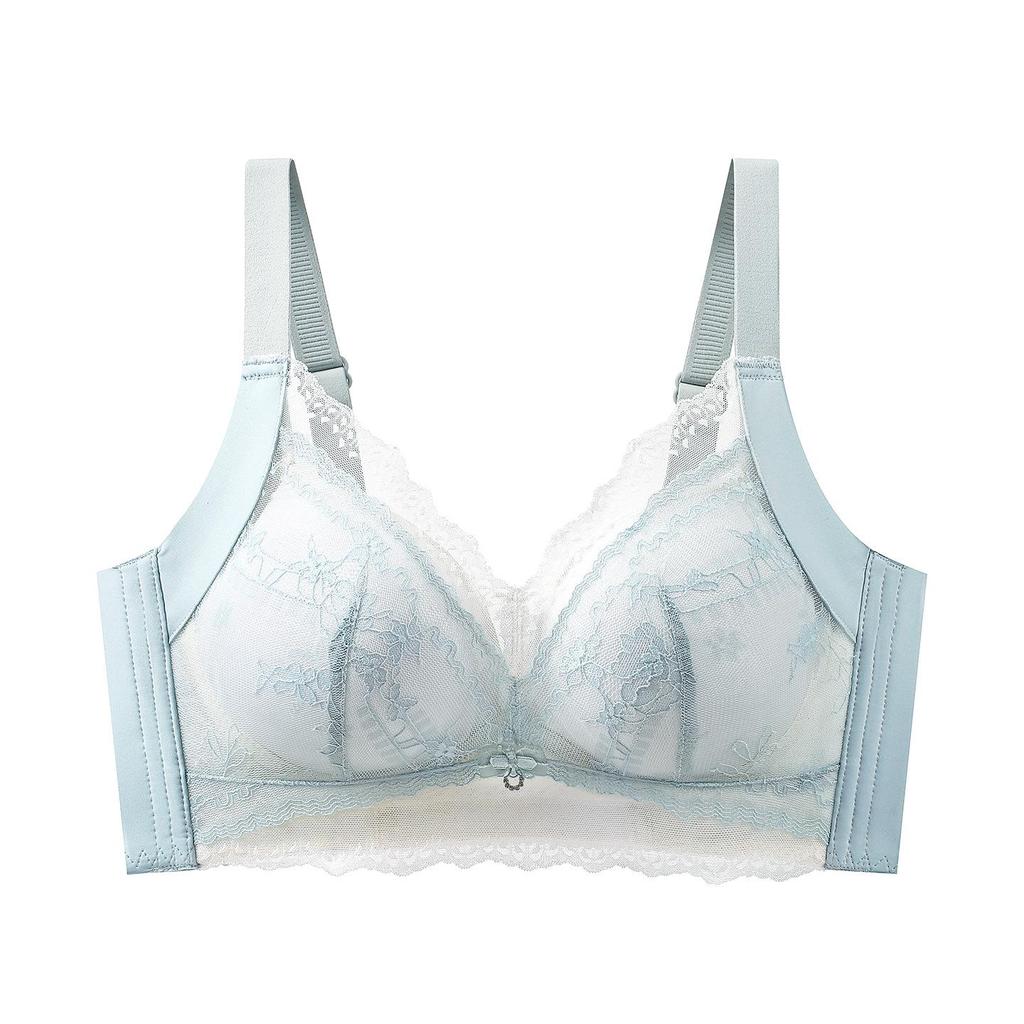Wireless Lace Bra with Side Support and Anti-Sagging Design