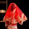 Кружевные Китайские Свадебные Платья Короткие Сюхэ Платье Фата Изысканная Золотая Вышивка Красная Свадебная Фата Вечеринка