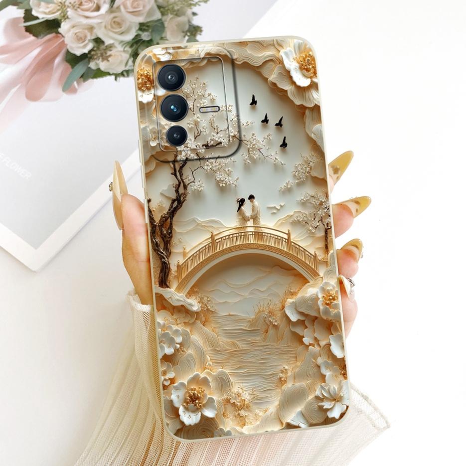 Чехол для Vivo V23 Pro V2132 Милый Кот Панда Мультяшная Обложка Мягкий ТПУ Матовый Чехол для Телефона Для Vivo V23e V 23 VivoV23 Pro 5G Fundas Сумки
