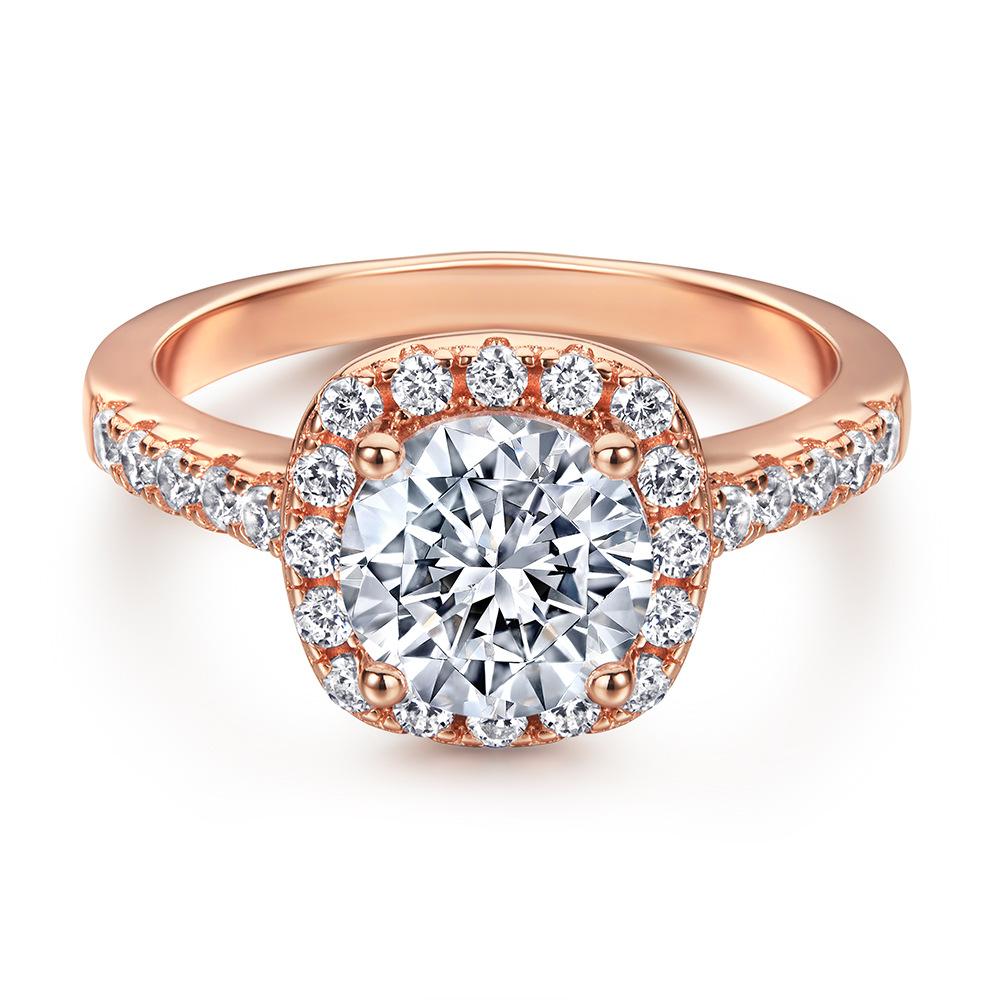 Lindon Classic 925 Sterling Silver Zircon Ring Ladies Jewelry Wedding Promise Party Gift