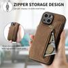 Zipper Cards Solt Wallet Leather Case For iPhone 16 Pro Max 15 14 Plus 13 12 11 XS XR Se2022 Pocket Magnetic Double Buckle Cover