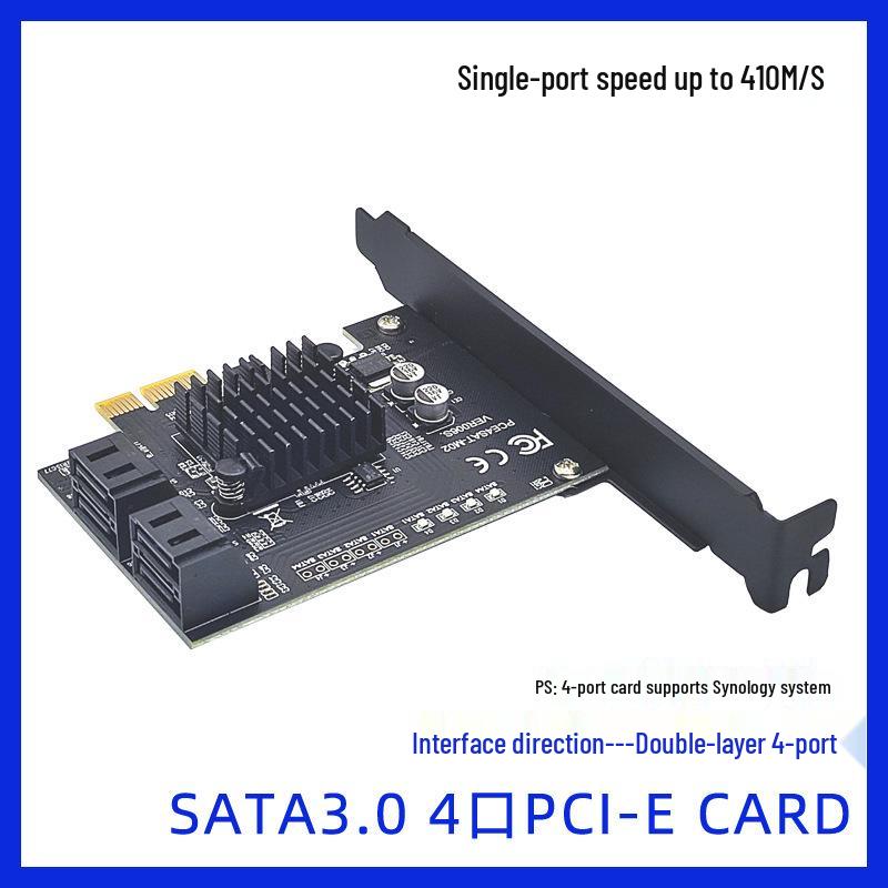 Карта расширения PCI-E на SATA 3.0, 4-портовый/6-портовый адаптер 6 Гбит/с для IPFS и Chia с чипом 88SE9215.