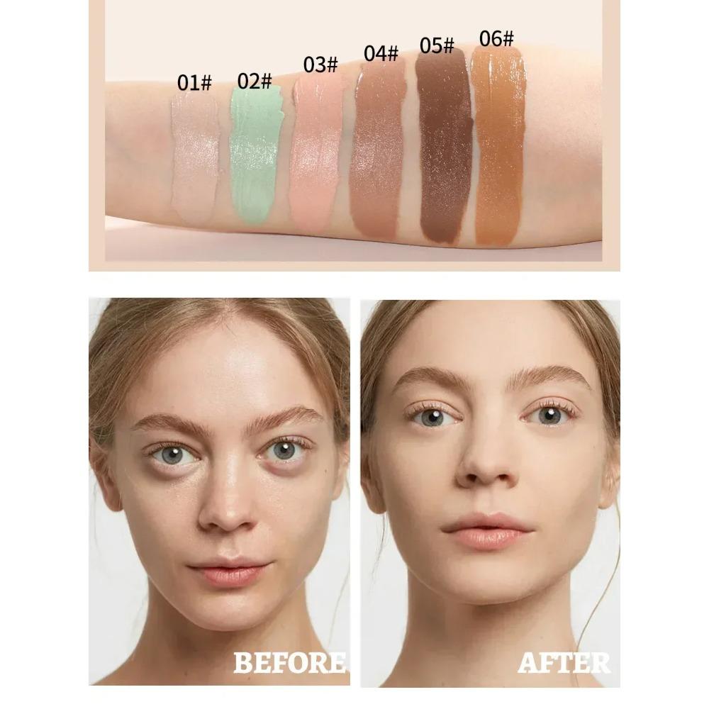 6 цветов жидкий консилер с высокой степенью покрытия увлажняющий контроль жирности тональный крем невидимые поры темные круги веснушки макияж для лица 2 мл