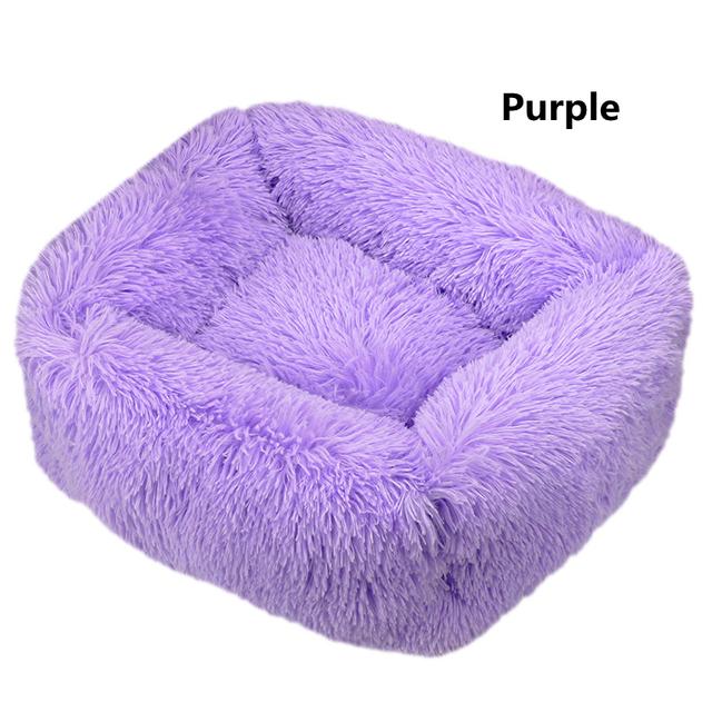 Square Dog Cat Bed with Side Cover Medium Large Sofa Plush Kennel Winter Warm Puppy Mat Nest Soft House Non-slip Basket Cushion