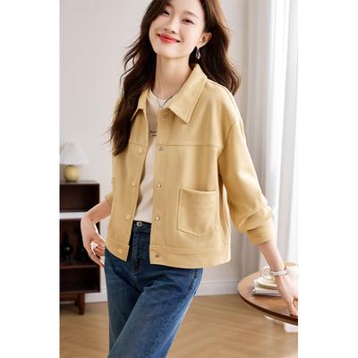 Кардиган свитер куртка женская осень новый свободный повседневный универсальный однотонный короткий пиджак топ