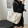 New Feminine Fashion Canvas Bag for University Students Travel Bag Large Capacity Versatile Solid Color Shoulder Bag