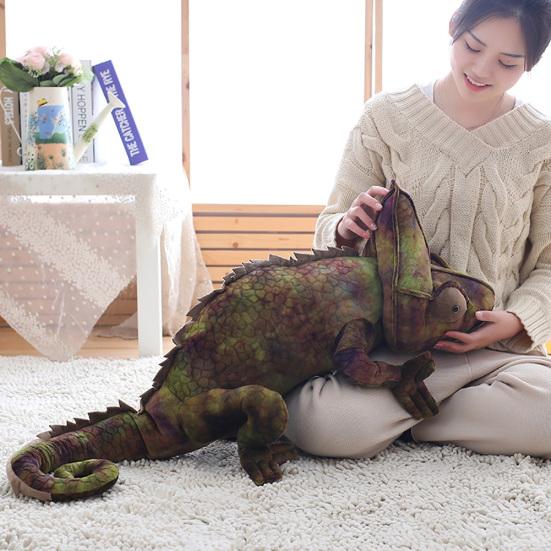 28inch Simulated Chameleon Animal Model Doll Plush Stuffed Toy Room Decor Gift