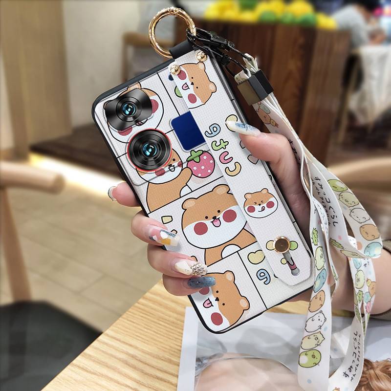Soft Case Ring Phone Case For ZTE Nubia Z60 Ultra Back Cover Fashion Design Lanyard Waterproof Anti-knock Wrist Strap