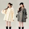 Autumn and Winter New Women's Sweet Style Thickened Warm Wool Coat with Wool Collar