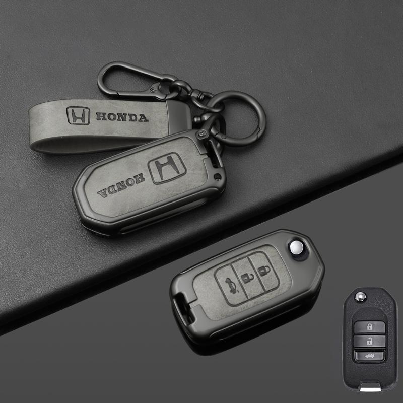 Zinc Alloy Car Flip Key Case Cover Shell For Honda Civic Accord City Odyssey CR-V XR-V HR-V Vezel Jade Jazz Crider Accessories