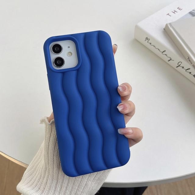 Мягкий силиконовый чехол для телефона с 3d волнами воды для Iphone 14 13 12 11 Pro Max 10 ярких цветов, матовый шелковистый кожный покров