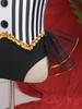 Girls Latin Jazz Dance Performance Costume Sequins Trim Mock Neck Open Back Striped Leotard Tulle Skirted Bodysuit