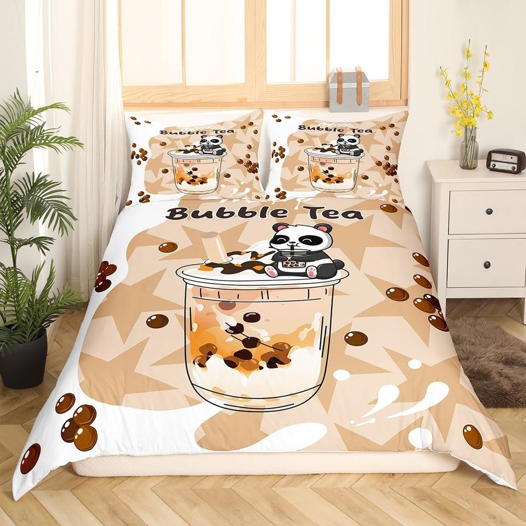 3D Панда одеяло покрывало королевского размера милый Панда пододеяльник бамбуковый комплект постельного белья пододеяльник для детей мальчиков девочек подростков 3 предмета