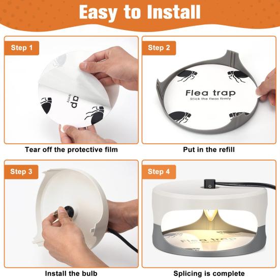 1 комплект светильника от блох, нерадиационный, слабый ночник, простое управление, защита от комаров, Plug and Play, малошумная лампа-ловушка для комаров, канцелярские товары