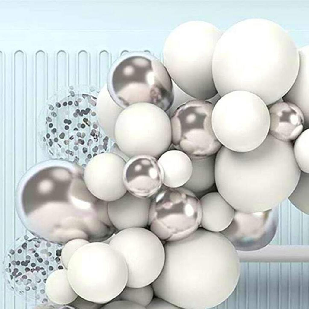 50 шт. металлические, серебристо-белые воздушные шары, гирлянда, арка, комплект, серебряные шары для детского душа, декор для дня рождения, свадьбы, вечеринки