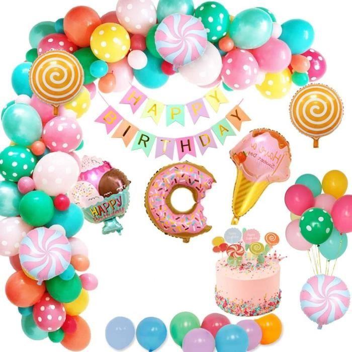 Décoration de fête - Multicolore - Anniversaire Fille - Ballons en forme de bonbons - Latex - Hélium