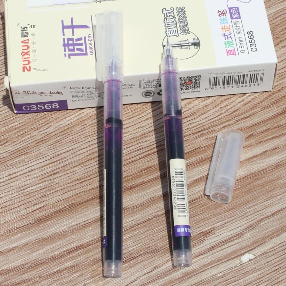 0.5mm Gel Pen 12 Color Ballpoint Pen New Straight Liquid Ball Pen