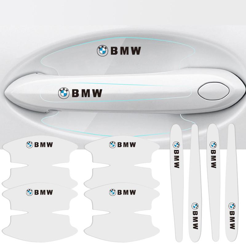 8PCS Car Door Bowl Handle Protective Sticker Anti-collision Protector Films For BMW Performance E46 E60 E90 E39 E87 E36 E92 E70 TC9