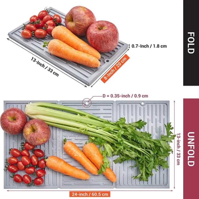 Кухонная большая толстая складная силиконовая подставка для посуды, посуда, сливная противоожоговая теплоизоляционная раковина, складной силиконовый коврик