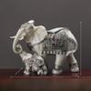 Resin Elephant Statue With Imitation Wood Finish For Office Decor And Gifts