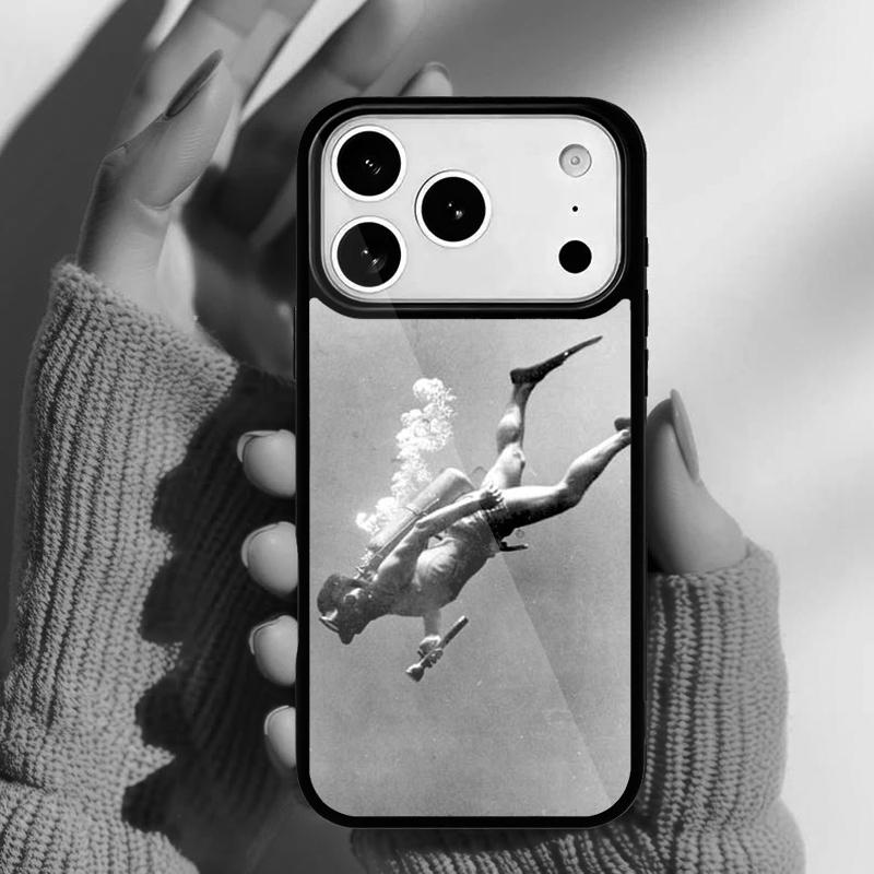 Scuba Diver Underwater Diving soft Phone Case for iPhone 17 Air 16e 15 14 13 Pro Max Back Cover for 12 11 Pro Coque