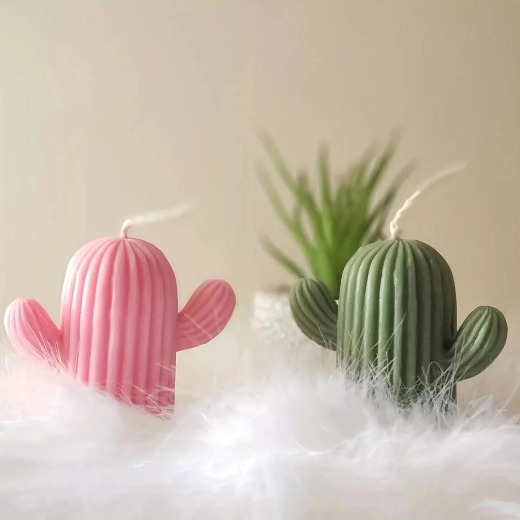 Cactus Shape Candle Making Silicone Mold - 3D Succulent Molds for DIY Handmade Candle, Cake Decor, and Clay Crafts