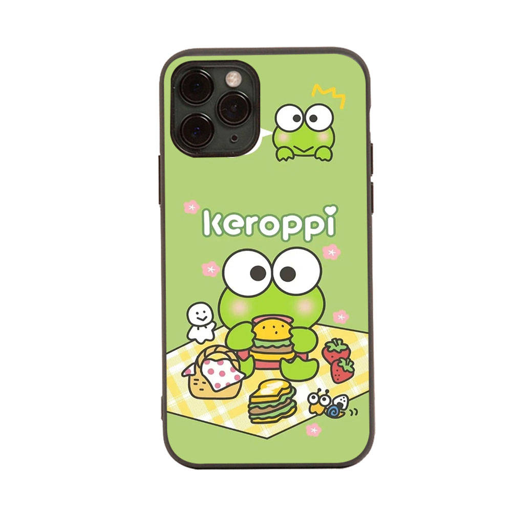 HK17 Keroppi Black Sofe Case for iPhone 16 15 Plus 14 13 Pro 8 SE XR XS Max P30 Nova 5T Y5P Y6 Y7 Y8P Y9 Realme C30 C33 C31 VIVO Y36 V27