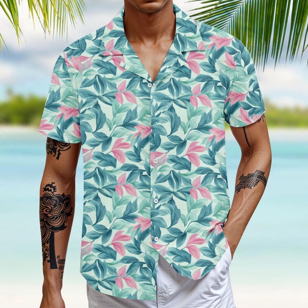 Hawaiian Shirt For Men, Men's Vintage Button Down Bowling Shirts Short Sleeve Summer Beach Shirt