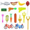 Small Particle Building Block Miniature Universal Accessories Small Bicycle Laser Bread Banana Fish Hot Dog Toy