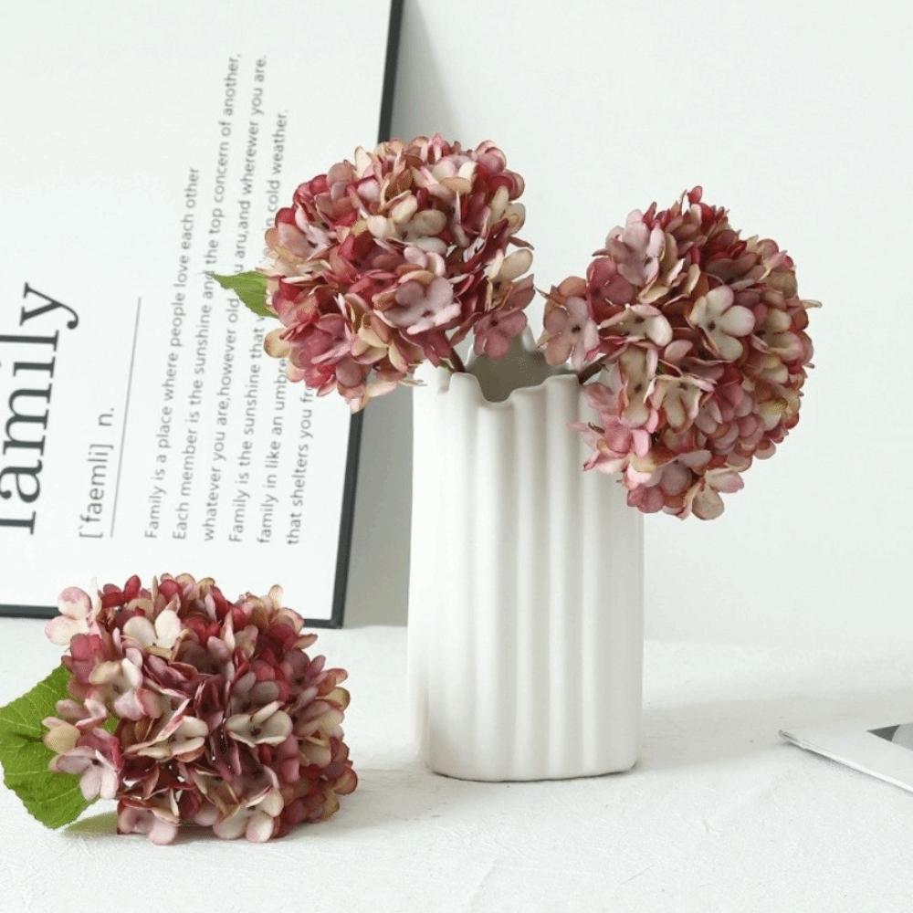 1/2/5Pcss 33cm Artificial Hydrangea Single Stem Fake Plant New Fake Flowers for Indoor Decor