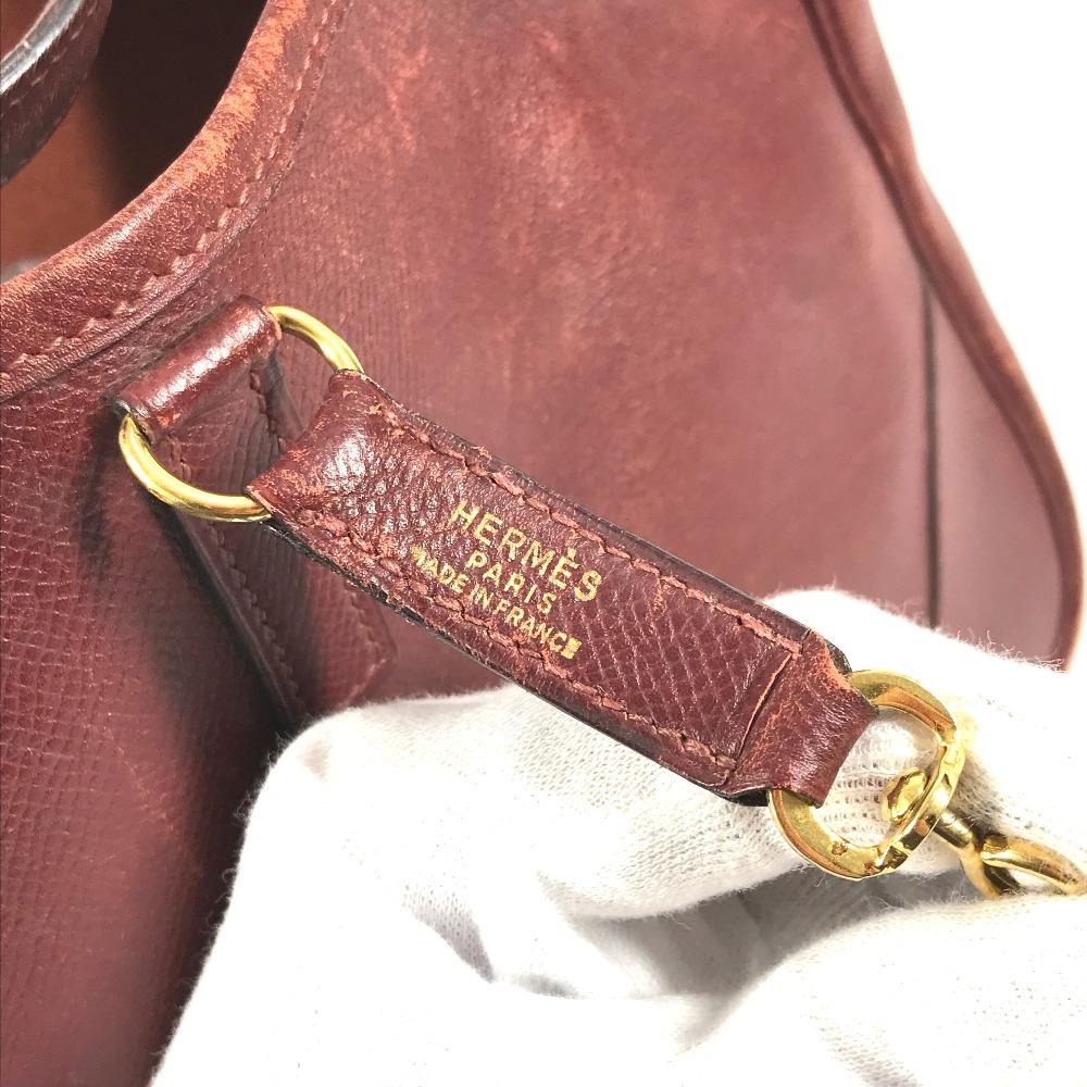 HERMES vintage Trim 31 Tote Bag Shoulder Bag Leather BrownBased/GoldHardware