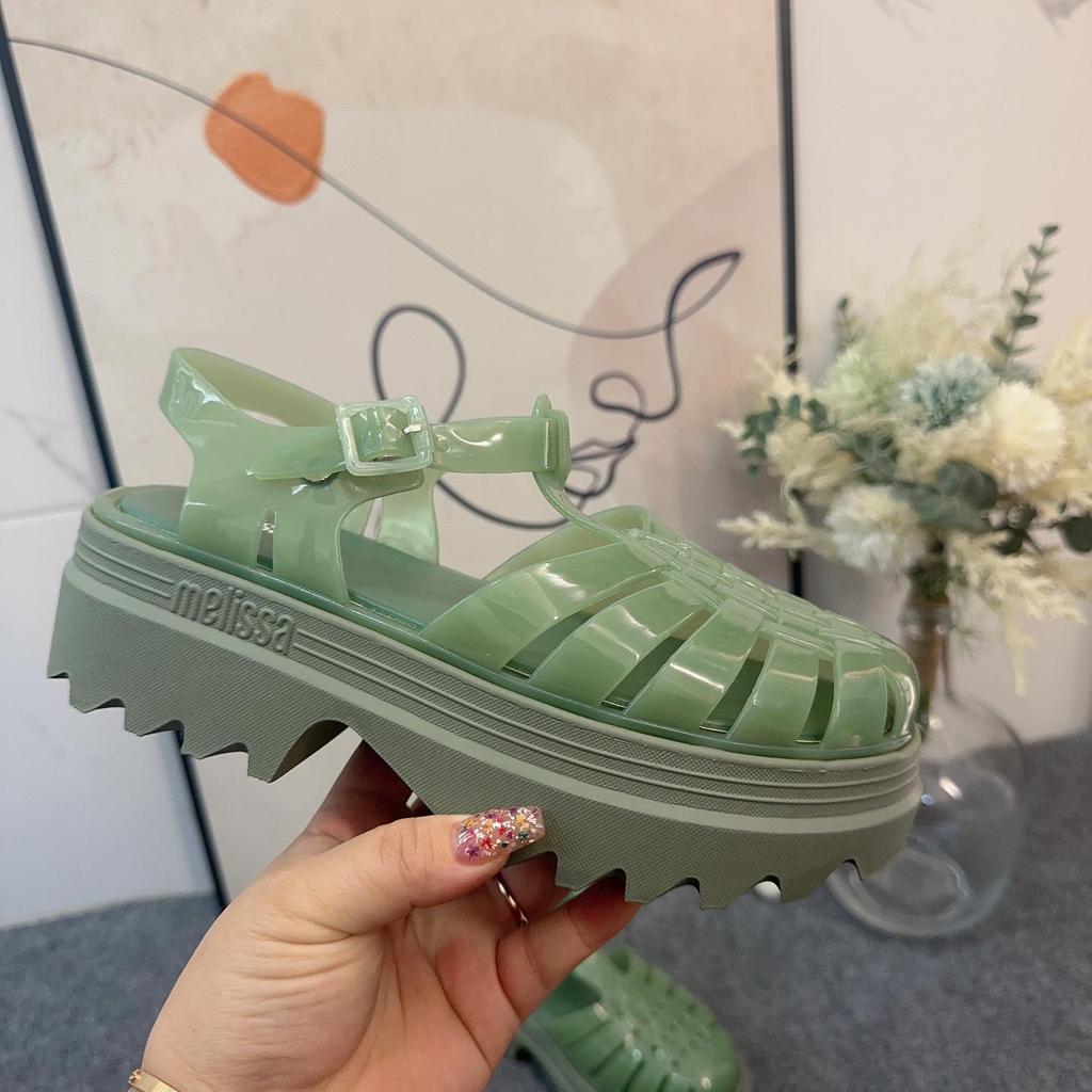 Женские плетеные римские сандалии на толстой подошве с высоким каблуком Melissa – Модные и универсальные, лето 2024.