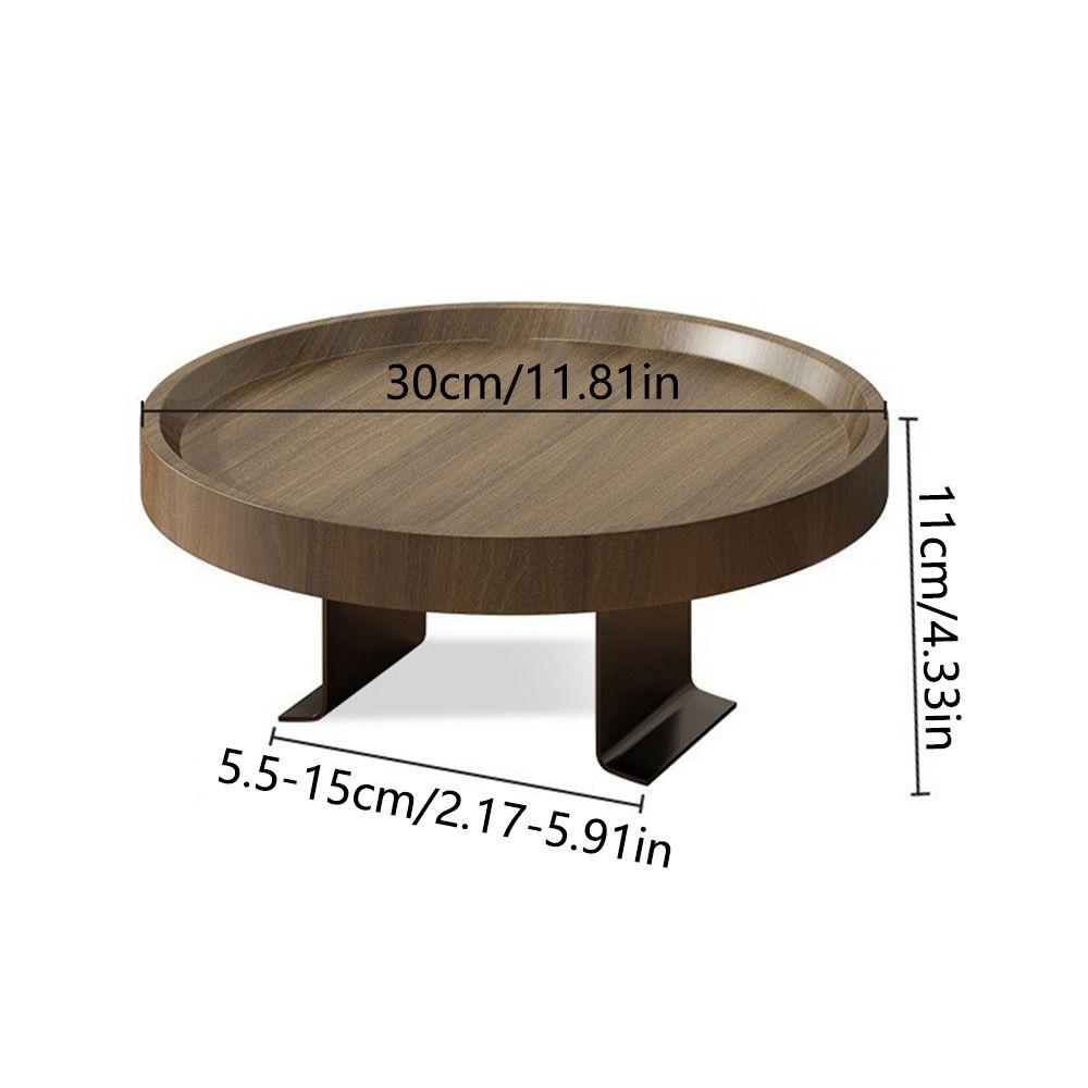 Round Wooden Mini Side Table Waterproof Couch Arm Side Holder Sofa Arm Rest Organizer Bedroom