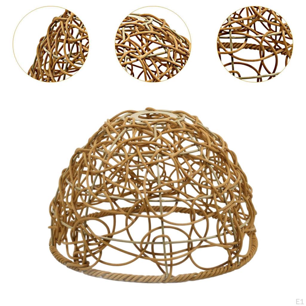 Weaving Lampshade Hanging Pendant Lamp Shade Farmhouse Hotel Lighting Fixture for Cafe Teahouse