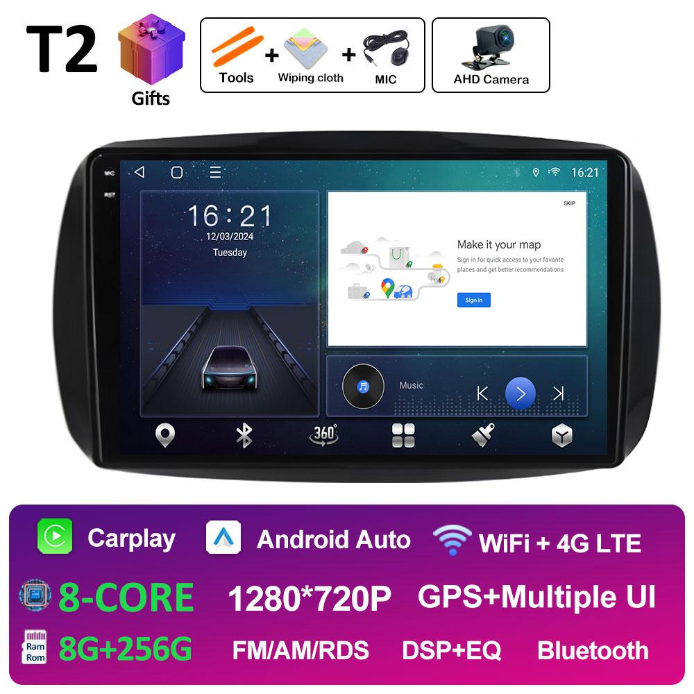 GPS Навигация Для Mercedes Smart 453 Fortwo 2014 2015 2016 2017 - 2020 Android Auto DSP Стерео QLED IPS Экран 4G Аксессуары