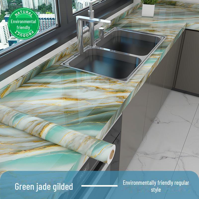 Мраморная антимасляная высокотемпературная самоклеящаяся наклейка для кухонной столешницы