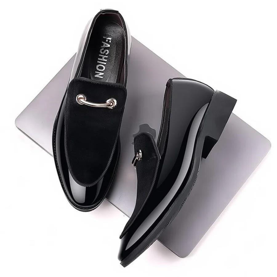 Модные мужские туфли-лоферы, свадебные туфли, туфли для парикмахеров, туфли-лодочки, британская замша, лакированная повседневная обувь для мужчин, размер плюс 48