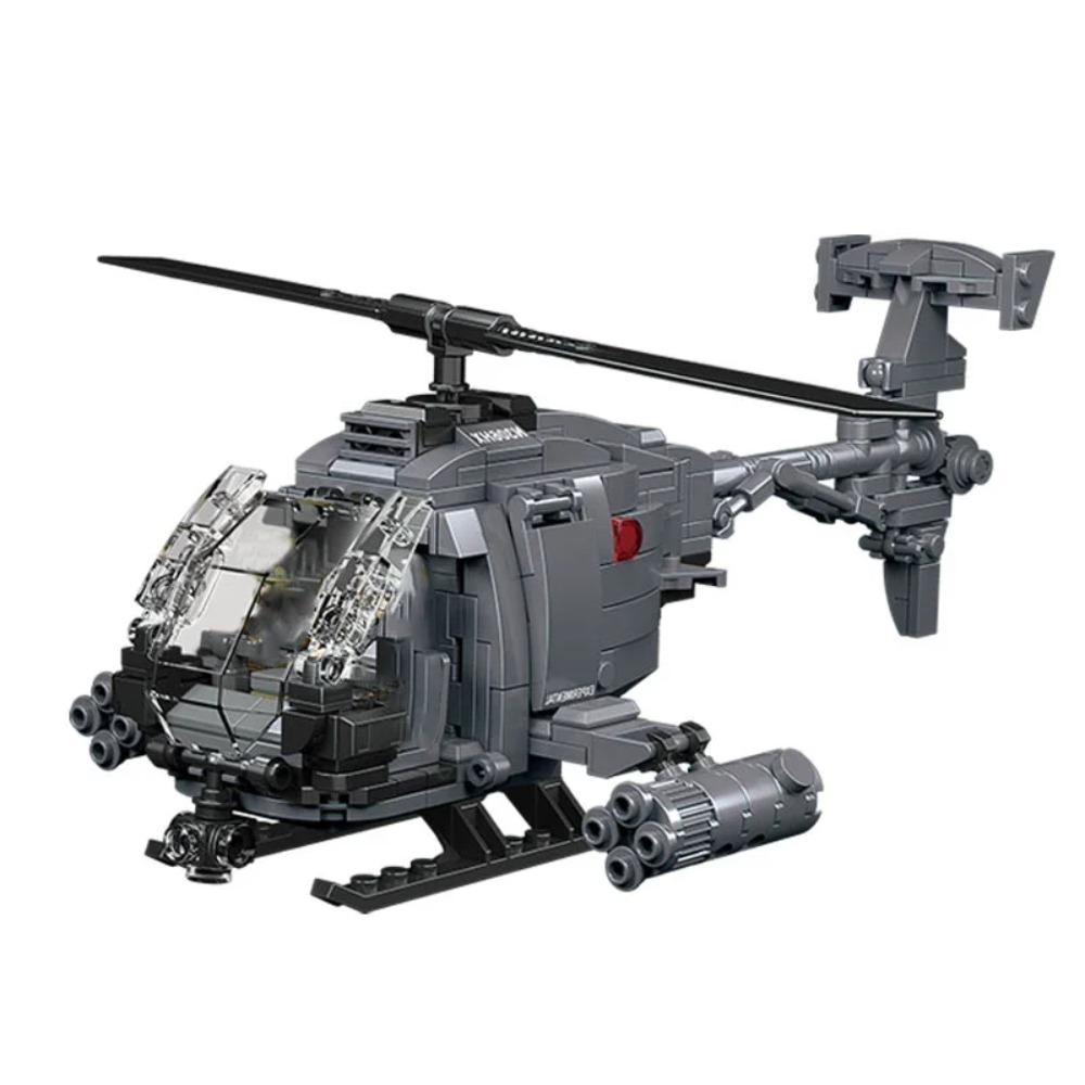 Сделай сам Военный Вторая Мировая Война AH-6i Вертолет Истребитель Модель Самолета Солдат Наборы Строительных Блоков Самолет Куклы Кирпич Сборка Игрушки Подарки