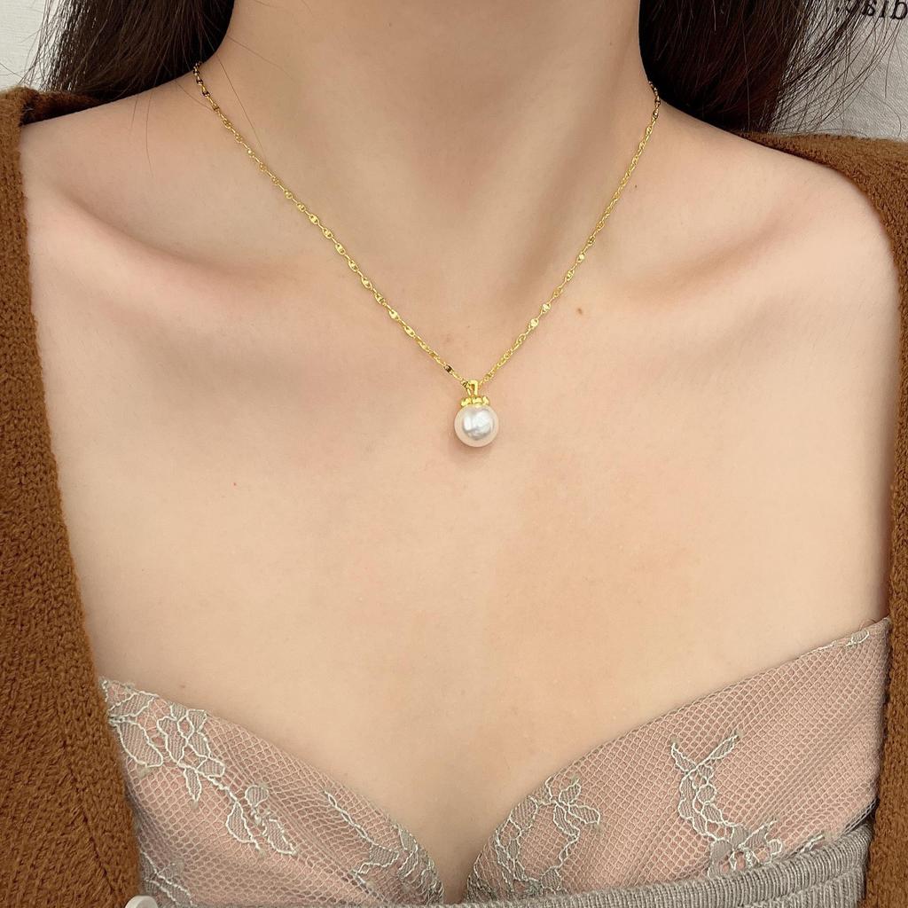 Korean Fashion Pearl Pendant Necklace: Elegant, Versatile, Multi-Color Clavicle Chain for Women