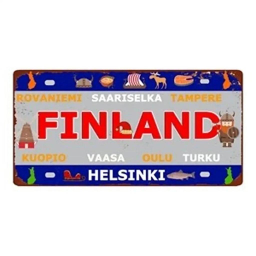 Chile Finland Iceland Flag Metal Signs Vintage Plaque Auto License Plate Embossed Tag Garage Bars Pubs Clubs Home Wall Decor