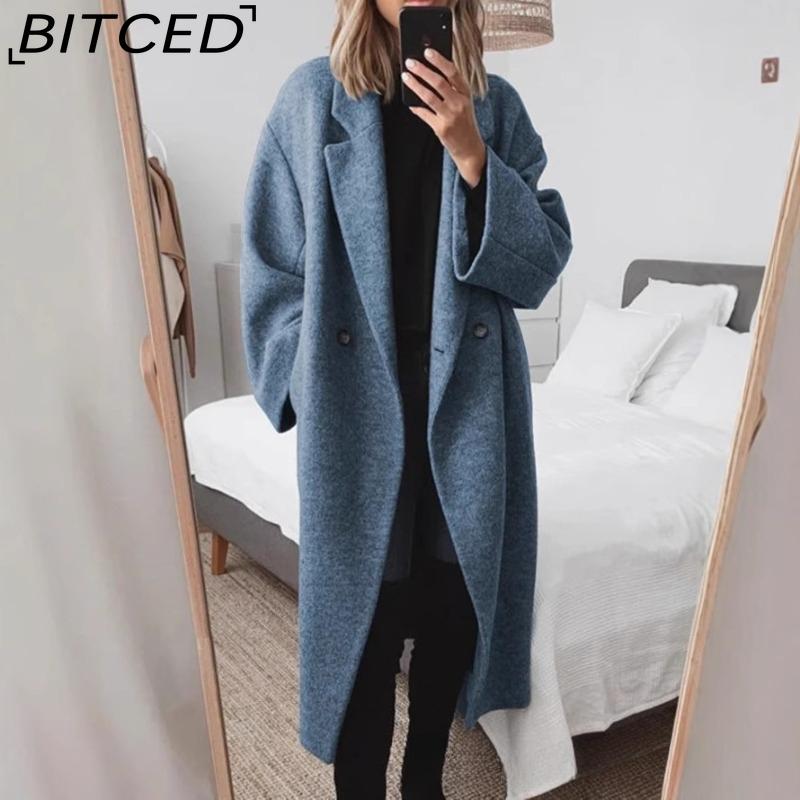 BITCED Women's Multi-Colour Multi-Size Wool Twill Trench Coat
