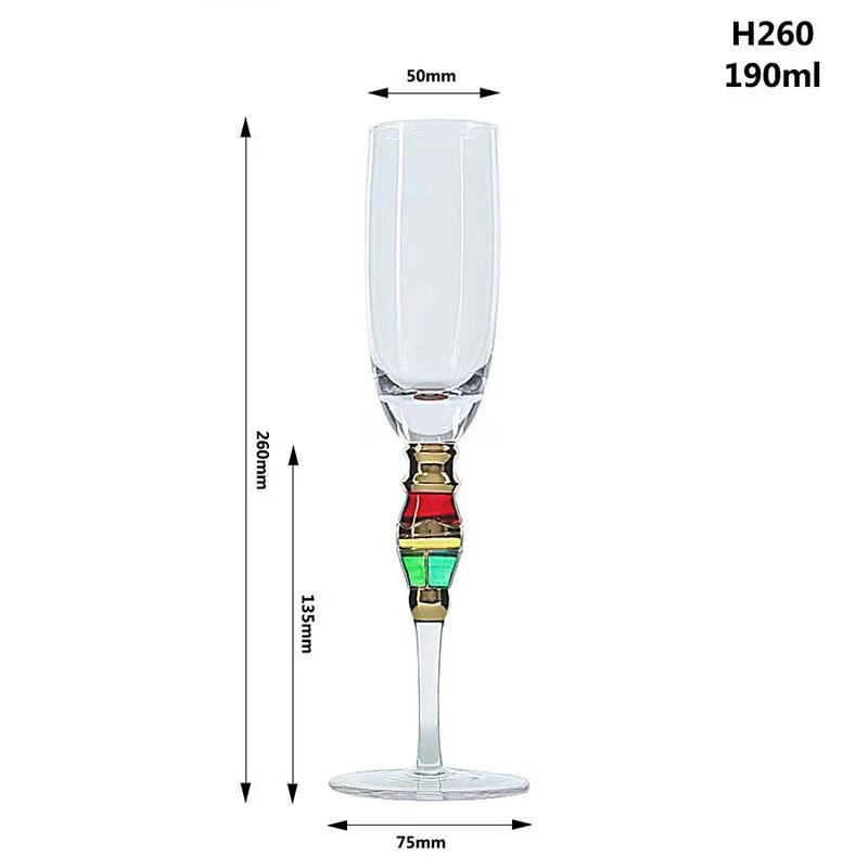 Бокал для шампанского Phnom Penh Diamond Crystal Glass Цветные стеклянные бокалы для напитков Caliz Cup Набор золотых бокалов для вина Винтажные чашки